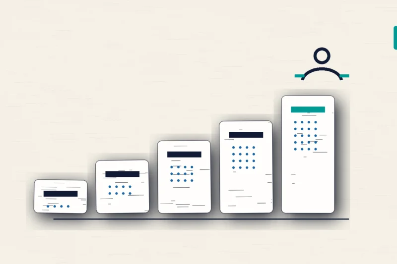 Featured image for SaaS Stages of Growth: From Start-up to Scale-up: tactile paper steps showing progression towards a SaaS role.